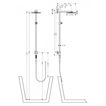 Душевая стойка Hansgrohe Raindance S 240 Showerpipe Connect 27421000