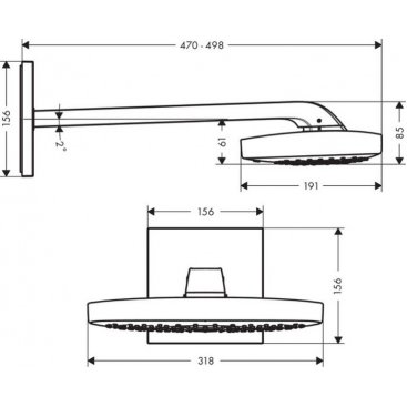 Верхний душ Hansgrohe Raindance Select E 300 26468400