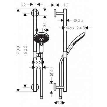 Душевой гарнитур Hansgrohe Raindance Select S 26320400