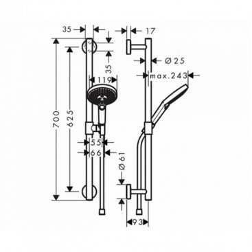 Душевой гарнитур Hansgrohe Raindance Select S 120 Eco Smart 26321000