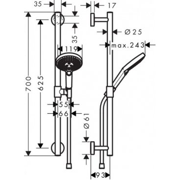 Душевой гарнитур Hansgrohe Raindance Select S 120 Eco Smart 26321400