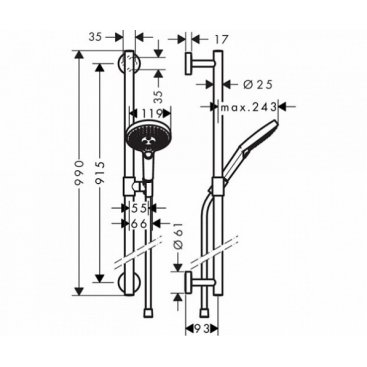 Душевой гарнитур Hansgrohe Raindance Select S 26322400