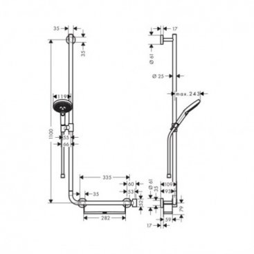 Душевой гарнитур Hansgrohe Raindance Select S Eco Smart 26325400