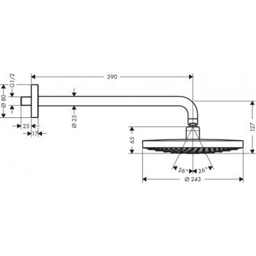 Верхний душ Hansgrohe Raindance Select S 240 26466400