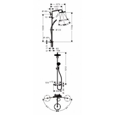 Душевая стойка Hansgrohe Raindance Select S 240 Showerpipe 27115000