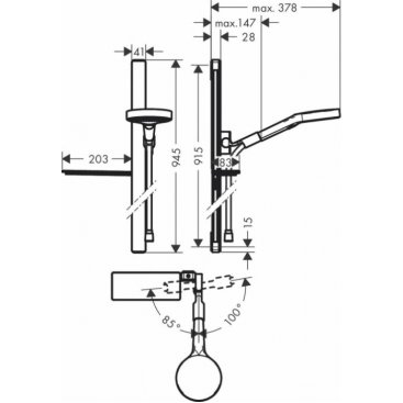 Душевой гарнитур Hansgrohe Rainfinity 130 27671000