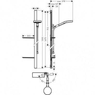 Душевой гарнитур Hansgrohe Rainfinity 130 27674000