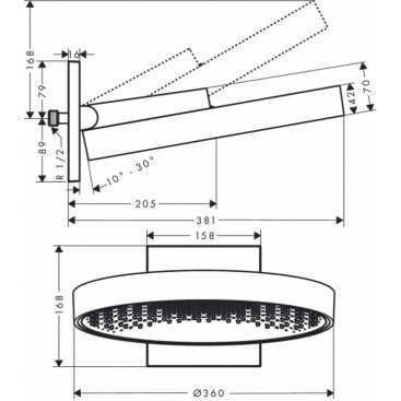 Верхний душ Hansgrohe Rainfinity 26230670