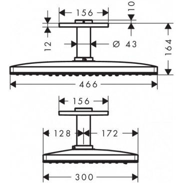 Верхний душ Hansgrohe Rainmaker Select 460 24004400