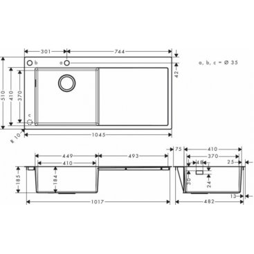 Мойка кухонная Hansgrohe S718-F450 43332800