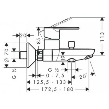 Смеситель для ванны Hansgrohe Talis E2 31642000