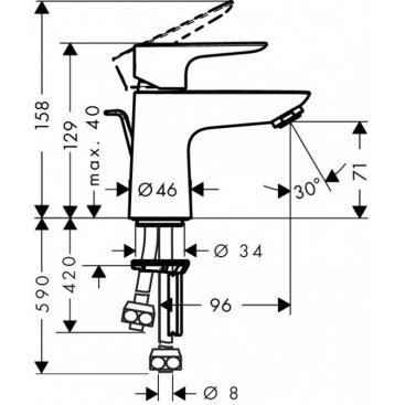 Смеситель для раковины Hansgrohe Talis E 80 71707000