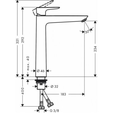 Смеситель для раковины Hansgrohe Talis E 240 71717700