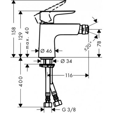 Смеситель для биде Hansgrohe Talis E 71721000