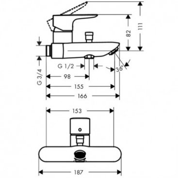 Смеситель для ванны Hansgrohe Talis E 71741000