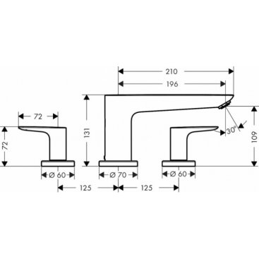 Смеситель на борт ванны Hansgrohe Talis E 71747000