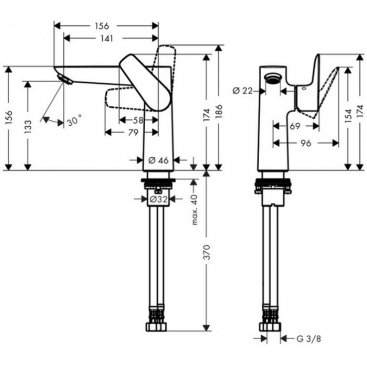 Смеситель для раковины Hansgrohe Talis E 150 71755000