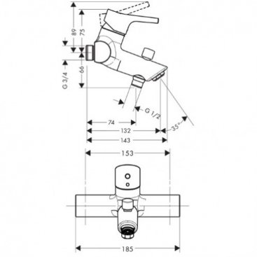 Смеситель для ванны Hansgrohe Talis E 72401000