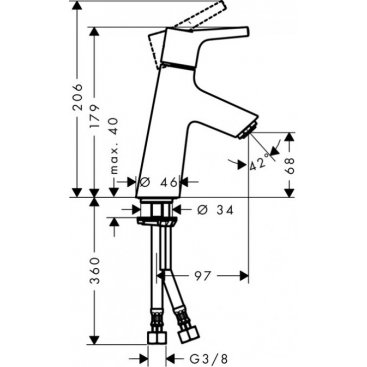 Смеситель для раковины Hansgrohe Talis S 80 72012000