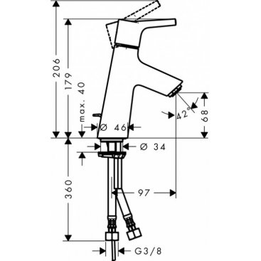 Смеситель для раковины Hansgrohe Talis S 80 Low Flow 72015000