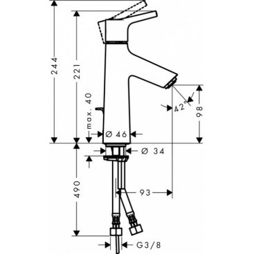 Смеситель для раковины Hansgrohe Talis S 100 72020000