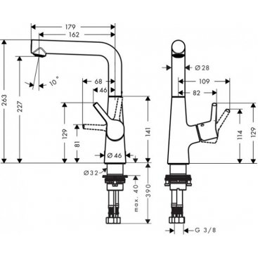 Смеситель для раковины Hansgrohe Talis S 210 72105000