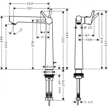 Смеситель для раковины Hansgrohe Talis S 250 72115000