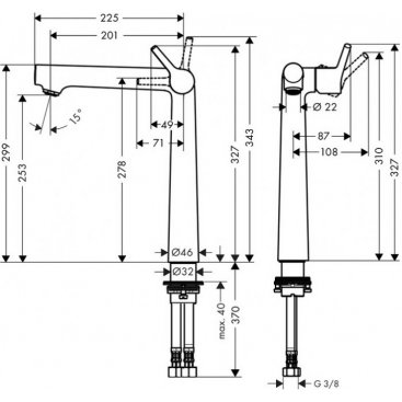 Смеситель для раковины Hansgrohe Talis S 250 72116000