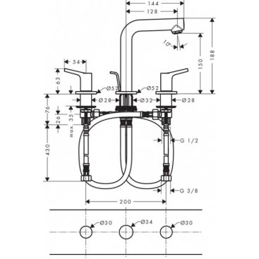 Смеситель для раковины Hansgrohe Talis S 72130000