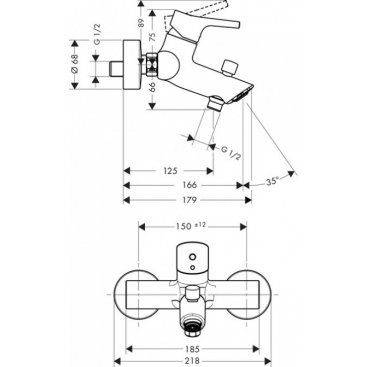 Смеситель для ванны Hansgrohe Talis S 72400000