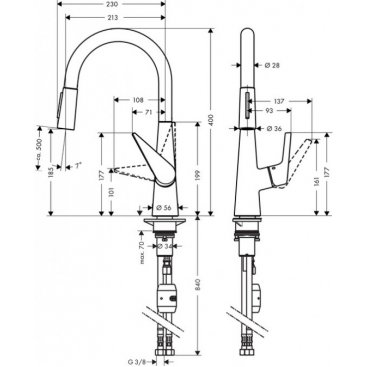 Смеситель для кухни Hansgrohe Talis S 200 72813000