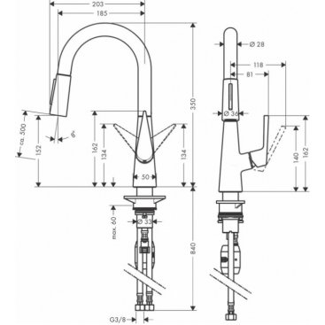 Смеситель для кухни Hansgrohe Talis S 72815800