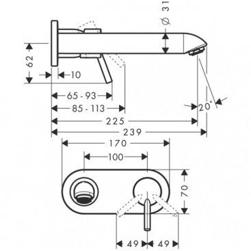 Смеситель для раковины Hansgrohe Talis 31611000