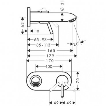 Смеситель для раковины Hansgrohe Talis 31618000