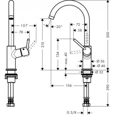 Смеситель для раковины Hansgrohe Talis 32080000