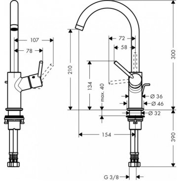 Смеситель для раковины Hansgrohe Talis 32084000