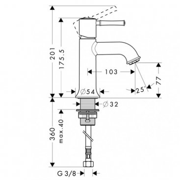 Смеситель для раковины Hansgrohe Talis Classic 14118000