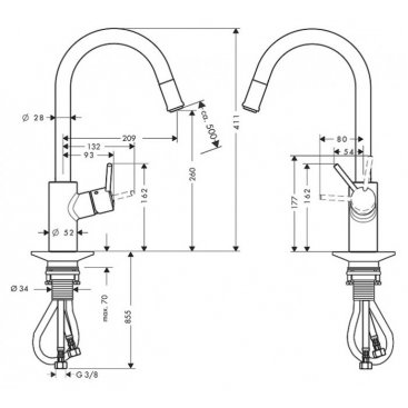 Смеситель для кухни Hansgrohe Talis S2 Variarc 14872000