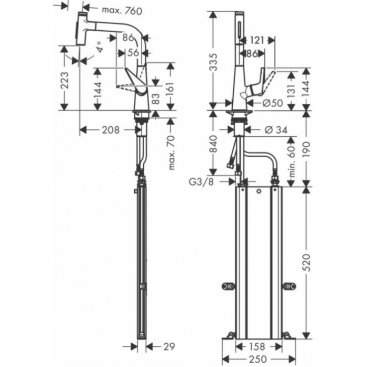 Смеситель для кухни Hansgrohe Talis Select M51 73868800