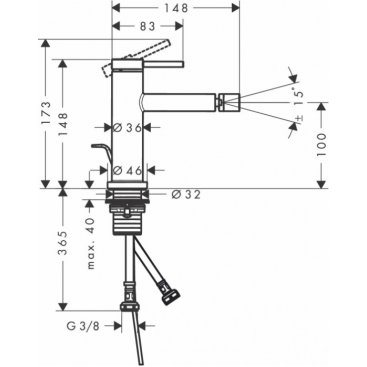 Смеситель для биде Hansgrohe Tecturis S 73201000