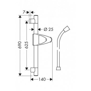 Штанга для душа Hansgrohe Unica'D 27933000