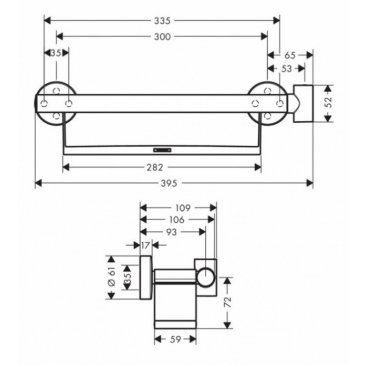 Поручень с полочкой и держателем для душа Hansgrohe Unica Comfort 26328400