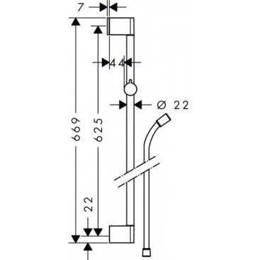 Штанга для душа Hansgrohe Unica Croma 65см 26503000