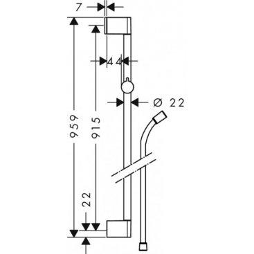 Штанга для душа Hansgrohe Unica Croma 90см 26504000