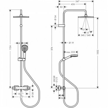 Душевая стойка Hansgrohe Vernis 26427670