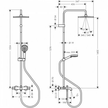 Душевая стойка Hansgrohe Vernis 26900670