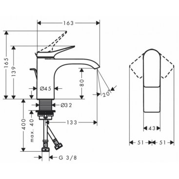 Смеситель для раковины Hansgrohe Vivenis 75010700