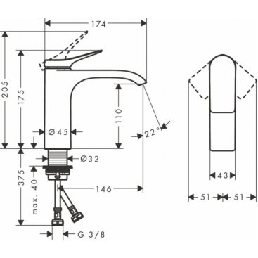 Смеситель для раковины Hansgrohe Vivenis 75022700