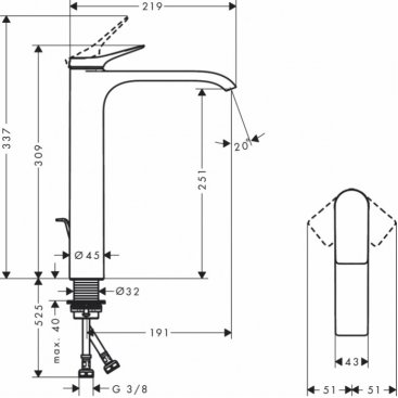 Смеситель для раковины Hansgrohe Vivenis 75040670