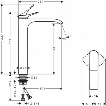 Смеситель для раковины Hansgrohe Vivenis 75042700